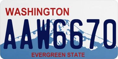WA license plate AAW6670