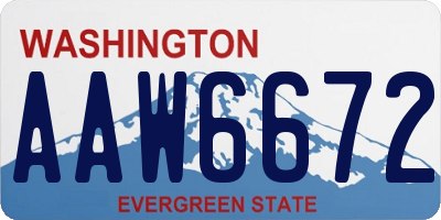 WA license plate AAW6672