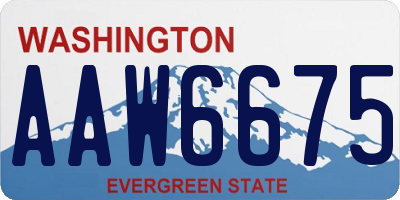 WA license plate AAW6675