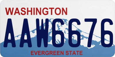 WA license plate AAW6676