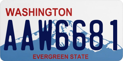 WA license plate AAW6681