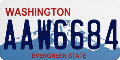 WA license plate AAW6684