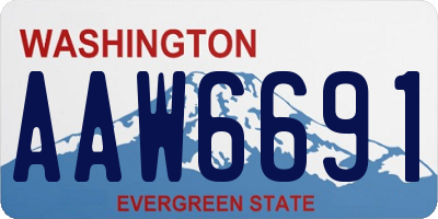 WA license plate AAW6691