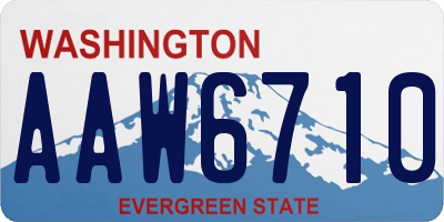 WA license plate AAW6710