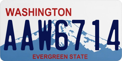WA license plate AAW6714