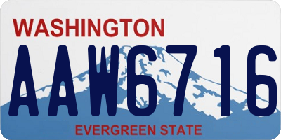 WA license plate AAW6716