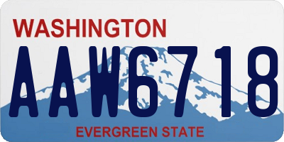 WA license plate AAW6718