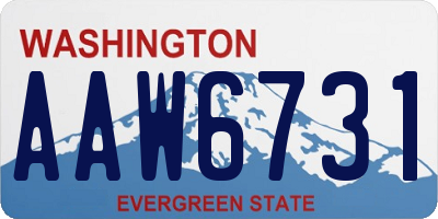WA license plate AAW6731