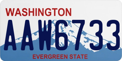 WA license plate AAW6733