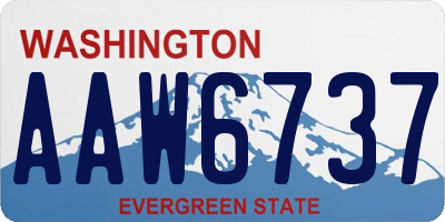 WA license plate AAW6737