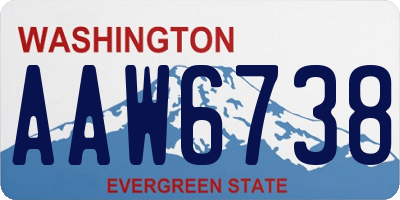 WA license plate AAW6738