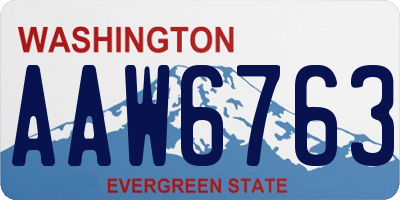 WA license plate AAW6763