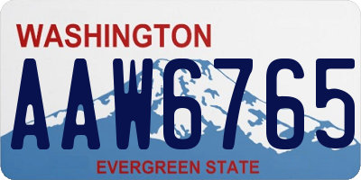 WA license plate AAW6765