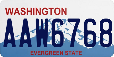 WA license plate AAW6768