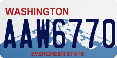 WA license plate AAW6770