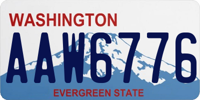 WA license plate AAW6776