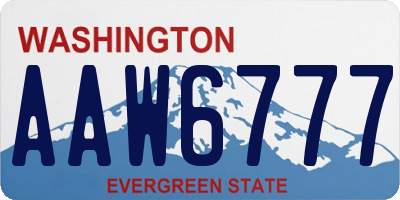 WA license plate AAW6777