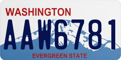 WA license plate AAW6781