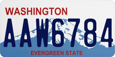 WA license plate AAW6784