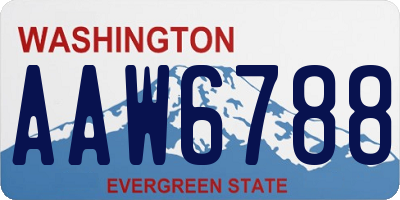 WA license plate AAW6788