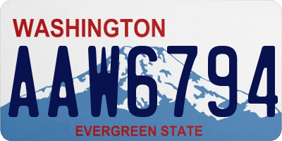 WA license plate AAW6794