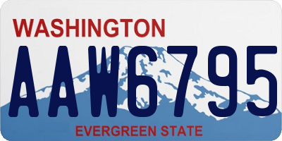 WA license plate AAW6795