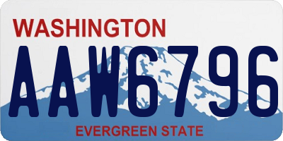 WA license plate AAW6796