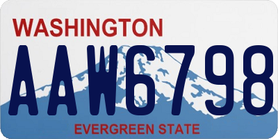 WA license plate AAW6798