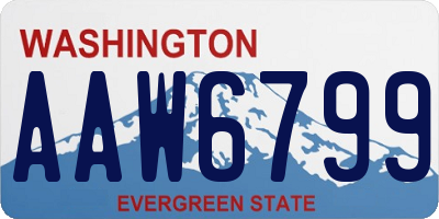 WA license plate AAW6799