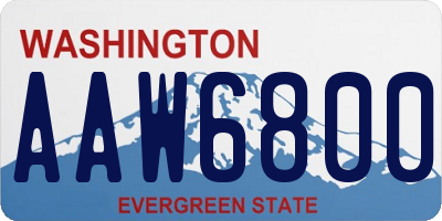 WA license plate AAW6800