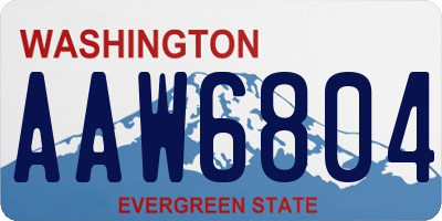 WA license plate AAW6804