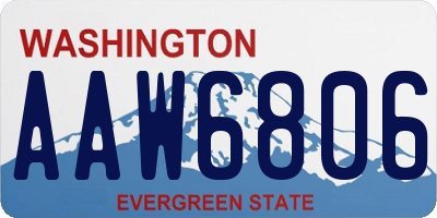 WA license plate AAW6806