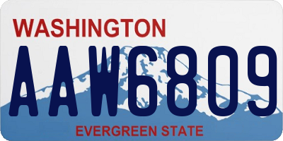 WA license plate AAW6809