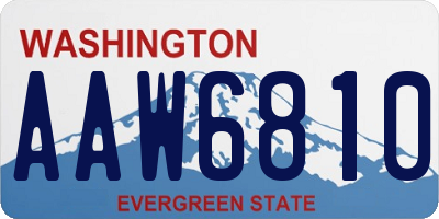 WA license plate AAW6810