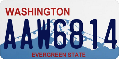 WA license plate AAW6814