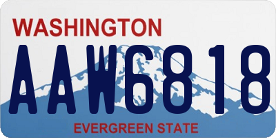 WA license plate AAW6818