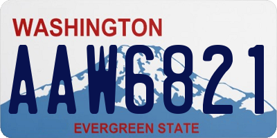 WA license plate AAW6821