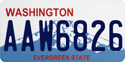 WA license plate AAW6826