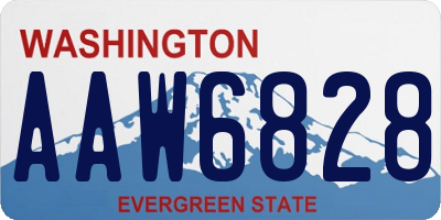 WA license plate AAW6828