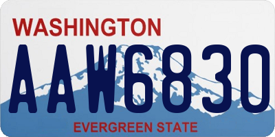 WA license plate AAW6830