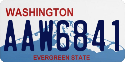 WA license plate AAW6841