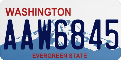 WA license plate AAW6845