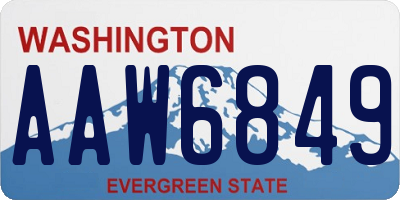 WA license plate AAW6849