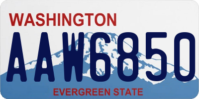WA license plate AAW6850