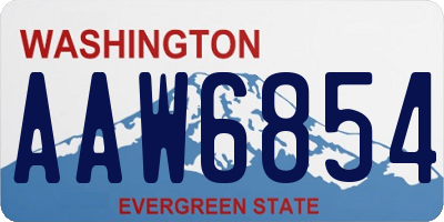 WA license plate AAW6854