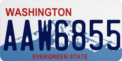 WA license plate AAW6855