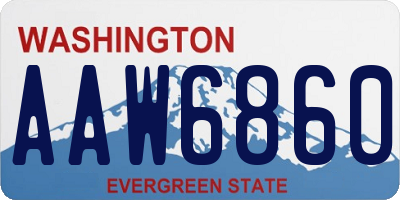 WA license plate AAW6860