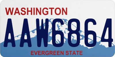 WA license plate AAW6864