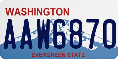 WA license plate AAW6870