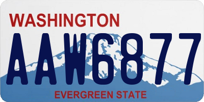 WA license plate AAW6877